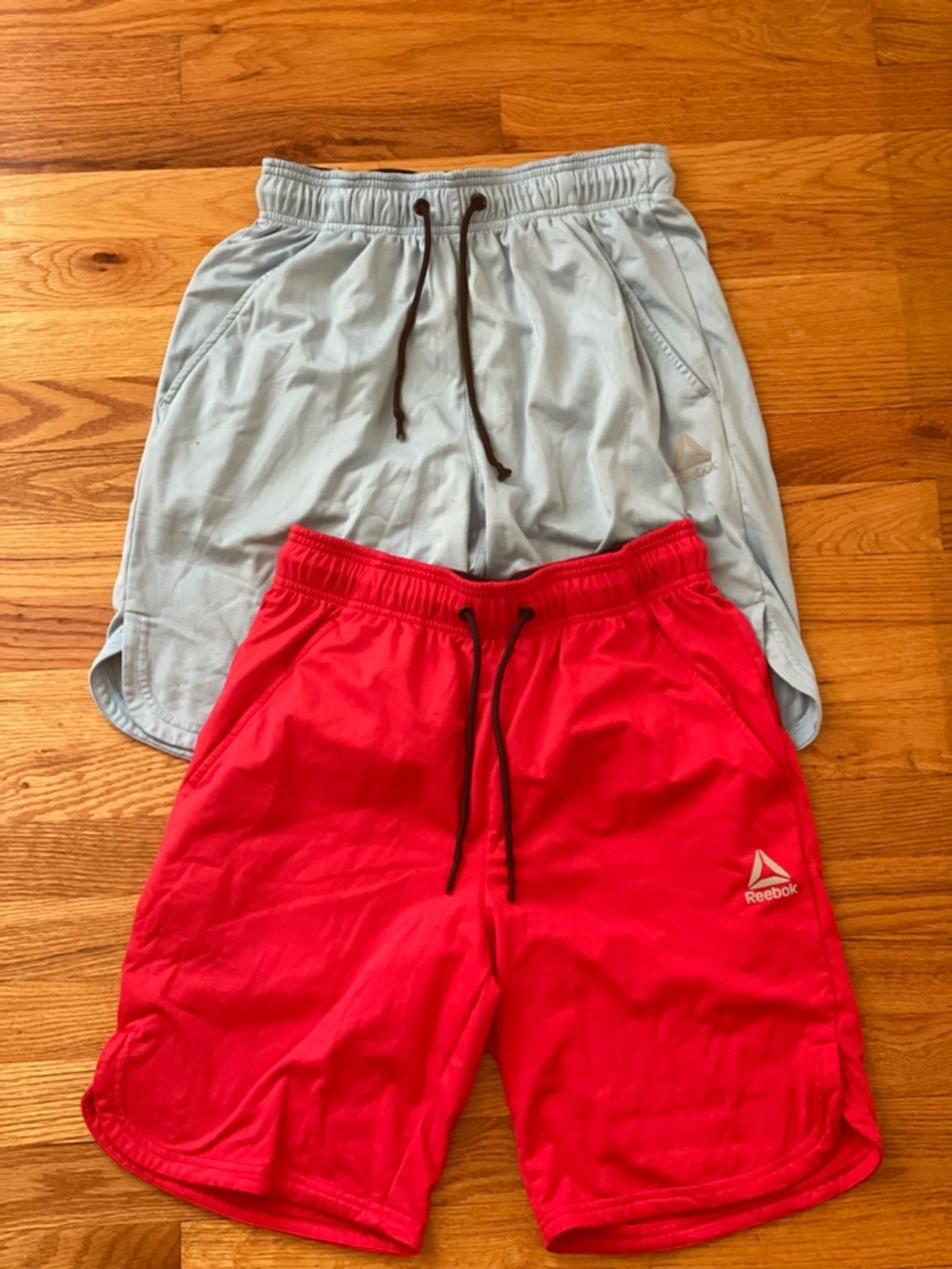 Reebok Men’s Red Athletic Shorts with Light Gray Liner